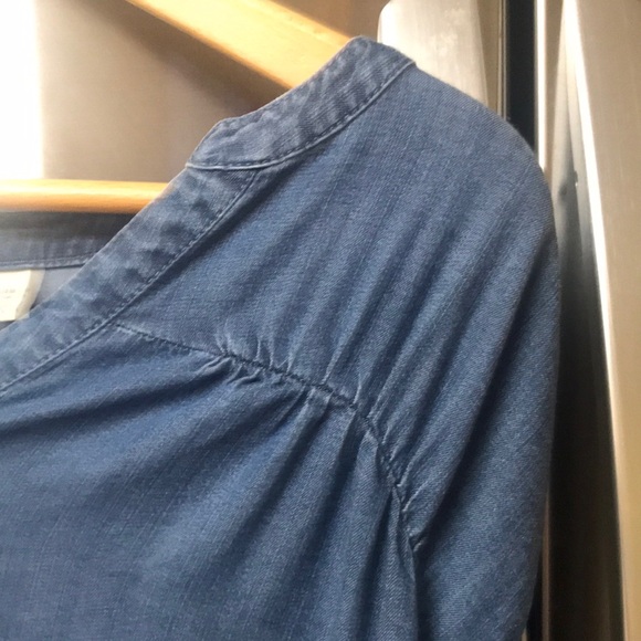 AnyBody Denim Blue V-Neck Relaxed Blouse - Picture 11 of 16